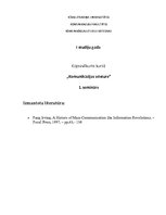 Konspekts 'Komunikācijas vēsture. Pirmais seminārs', 1.