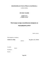 Referāts 'Motivācijas teorijas menedžmenta skatījumā un atspoguļojums praksē', 1.