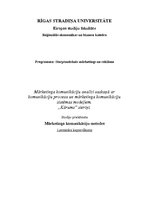 Konspekts 'Mārketinga komunikāciju analīze saskaņā ar komunikāciju procesa un mārketinga ko', 1.