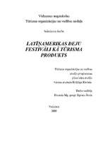 Referāts 'Latīņamerikas deju festivāli kā tūrisma produkts', 1.