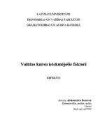 Referāts 'Valūtas kursu ietekmējošie faktori', 1.