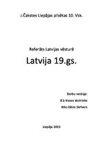 Referāts 'Latvija 19.gadsimtā', 1.