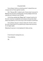 Paraugs 'Complaint Letter', 1.