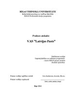 Prakses atskaite 'VAS "Latvijas Pasts"', 1.