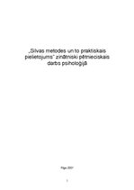Referāts 'Silvas metodes un to praktiskais pielietojums', 1.