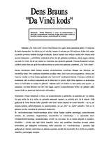 Eseja 'Dens Brauns - "Da Vinči kods"', 1.