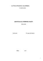 Referāts 'Adopcija kā juridisks fakts', 1.
