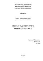 Konspekts 'Krievija Vladimira Putina prezidentūras laikā', 1.