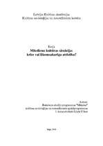 Eseja 'Mūsdienu kultūras situācija: krīze vai likumsakarīga attīstība?', 1.