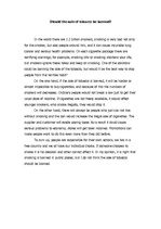 Eseja 'Should the Sale of Tobacco be Banned?', 1.