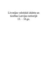 Referāts 'Livonijas valstiskā iekārta un tiesības Latvijas teritorijā 13.-16.gs.', 1.