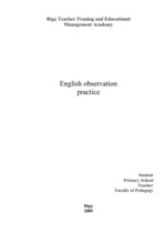 Prakses atskaite 'English Observation Practice', 1.