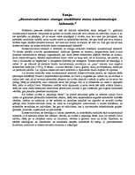 Eseja 'Konservatīvisms - vienīgā stabilitāte mūsu trauksmainajā laikmetā', 1.