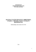 Referāts 'Baltijas valstis Molotova-Rībentropa paktā. Vācbaltu reemigrācija', 1.