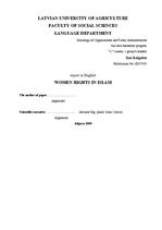 Referāts 'Women Rights in Islam', 1.