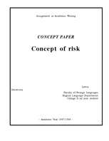 Eseja 'Concept of Risk', 1.