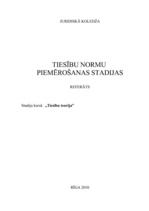 Referāts 'Tiesību normu piemērošanas stadijas', 1.